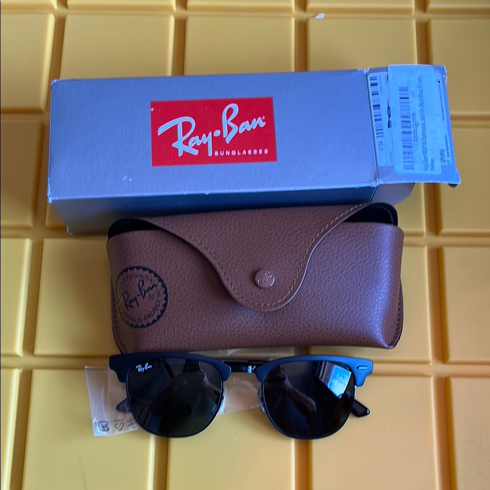 Ray-Ban Black and Brown Leather Bag